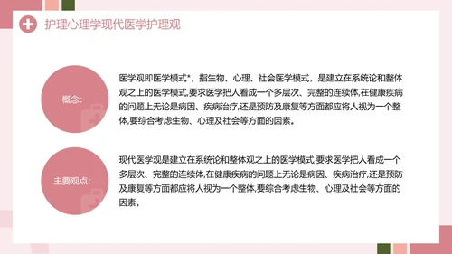 粉色创意简约风护理心理学PPT模板