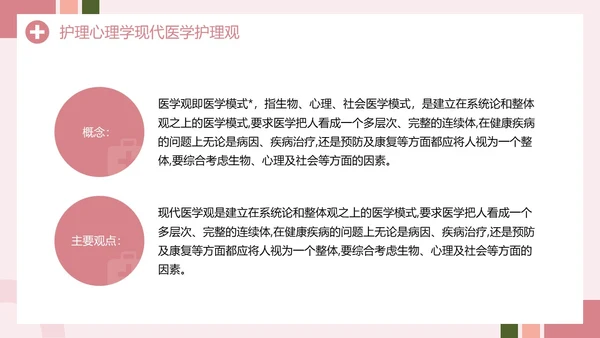 粉色创意简约风护理心理学PPT模板