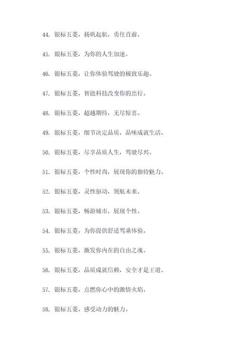 银标五菱广告语大全