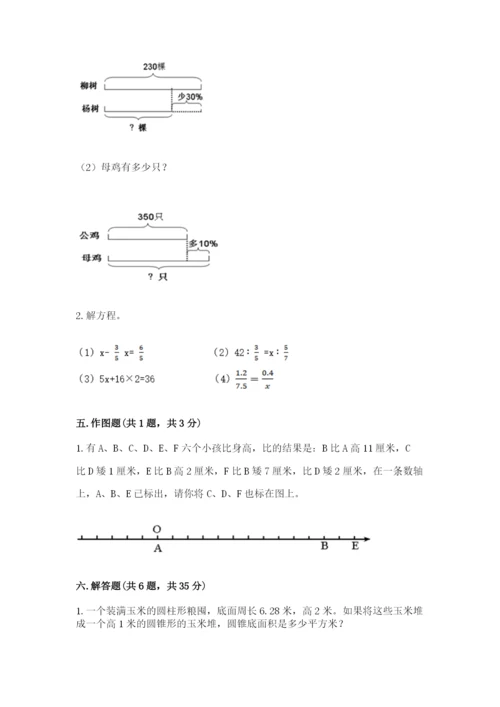 甘谷县六年级下册数学期末测试卷精品有答案.docx