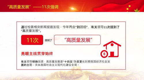 聚焦全国两会到团组高频词PPT模板
