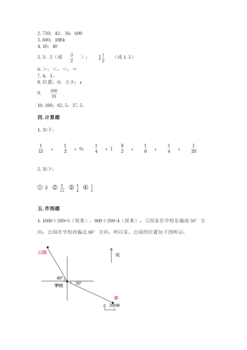 2022人教版六年级上册数学期末测试卷（有一套）word版.docx