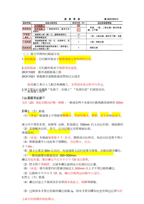 二建市政实务重点专业笔记整理.docx