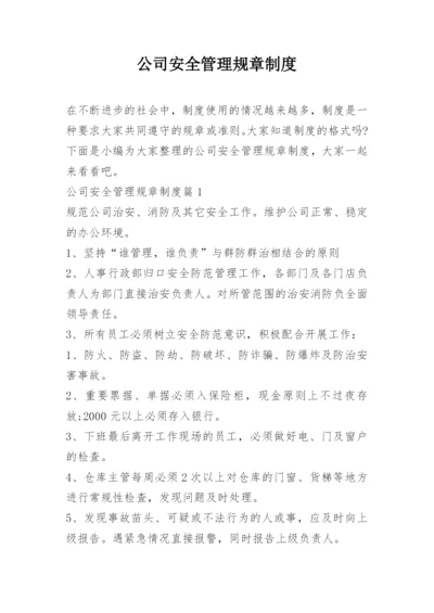 公司安全管理规章制度.docx