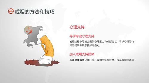 红灰色卡通简约戒烟健康教育PPT课件健康教育宣传栏