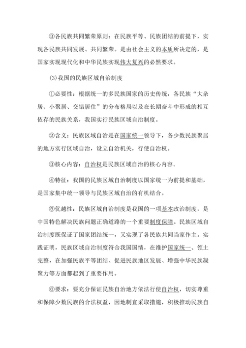 高中政治我国的基本政治制度知识清单.docx
