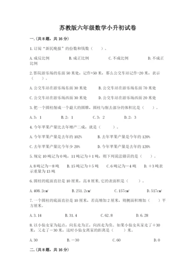 苏教版六年级数学小升初试卷（满分必刷）.docx