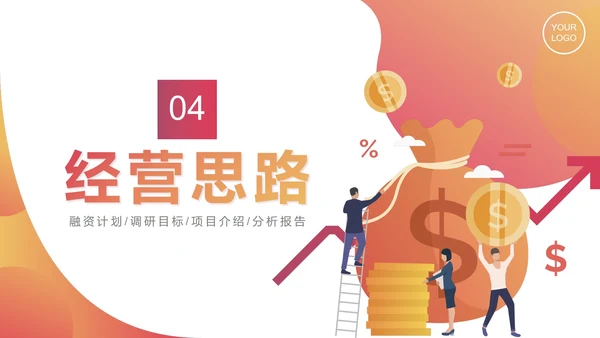 简约渐变商务经营业绩分析报告PPT模板