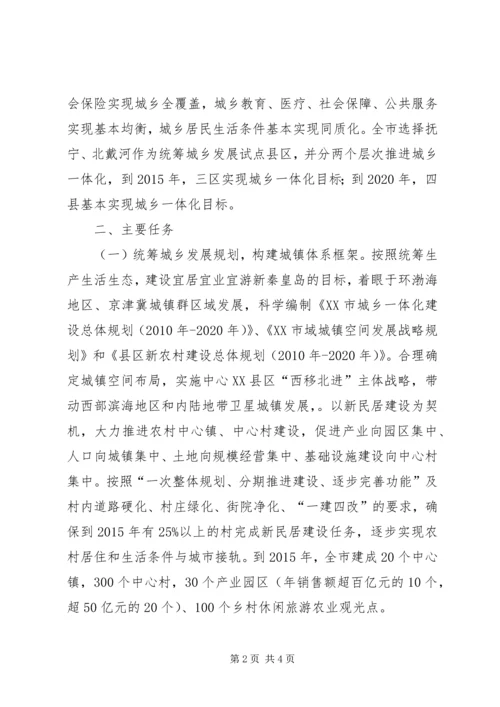 关于加快推进城乡一体化发展的意见 (2).docx