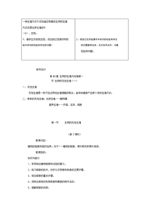 苏教版八年级生物下册教案全册