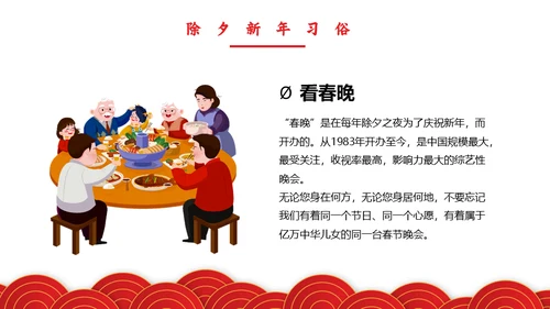 春节联欢晚会过年的习俗新年通用PPT模板