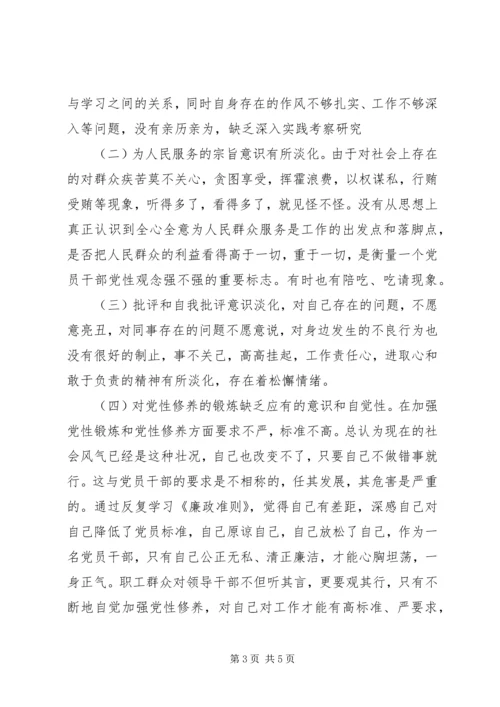 人防办廉政准则自查报告.docx