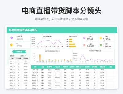 电商直播带货脚本分镜头