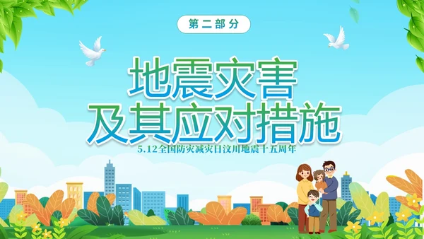 防震减灾绿色清新简约512全国防灾减灾日汶川地震十五周年宣传日主题