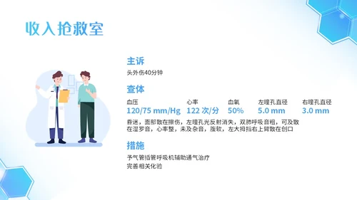 蓝色简约插画商务死亡病例讨论病例讨论培训PPT模板