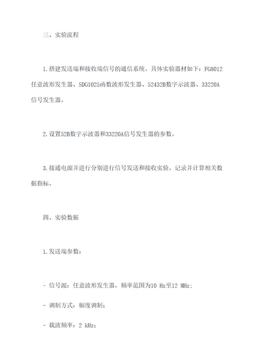 通信原理系统实验报告