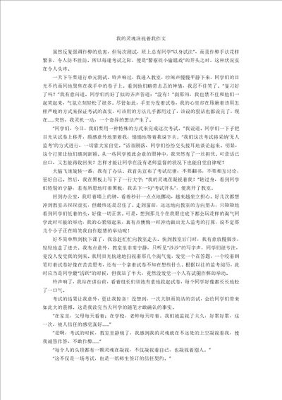 我的灵魂注视着我作文