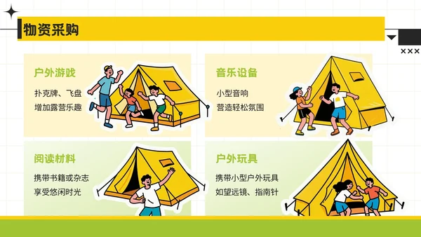 黄绿色潮流风暑期旅游计划模板