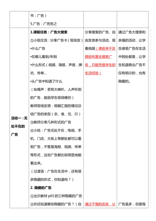 【核心素养目标】9.1 正确认识广告 第一课时 教案设计