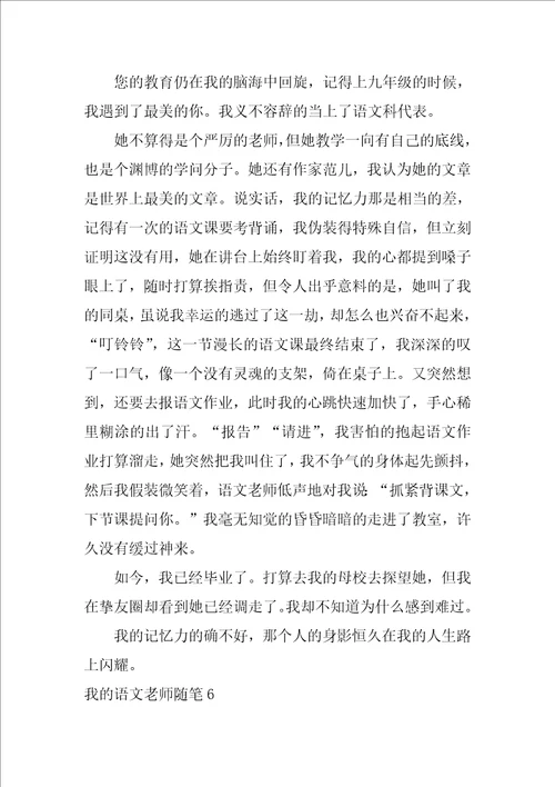 我的语文老师随笔