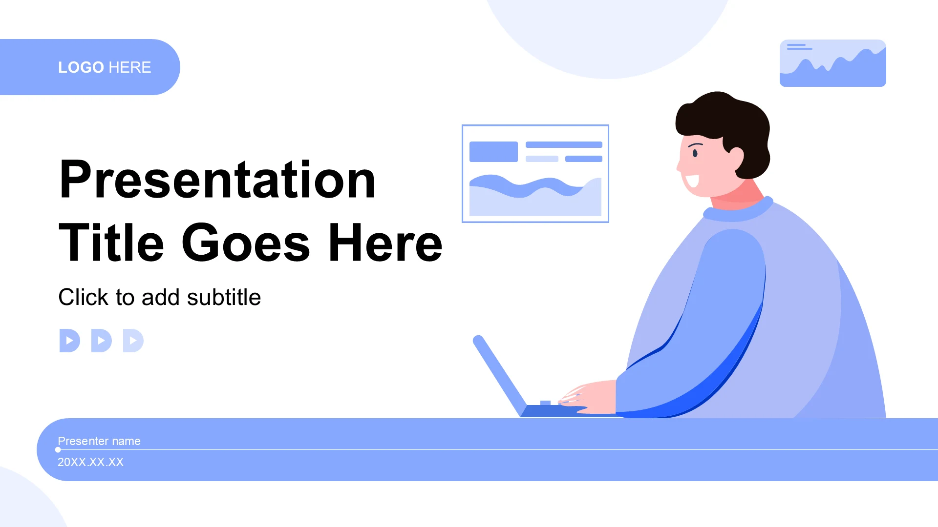 蓝色简约风办公PPT主题