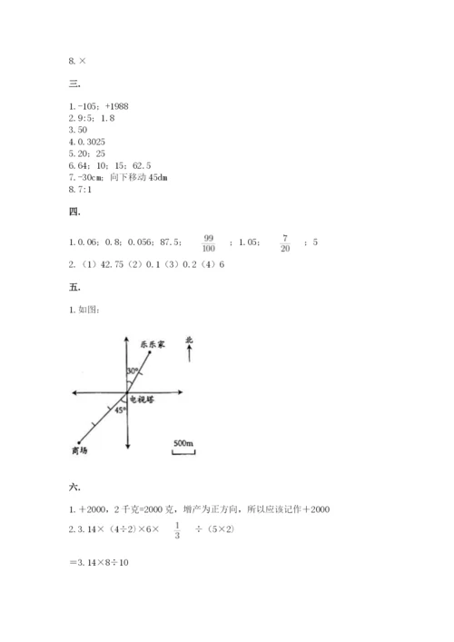 人教版小升初数学模拟试卷附参考答案【模拟题】.docx