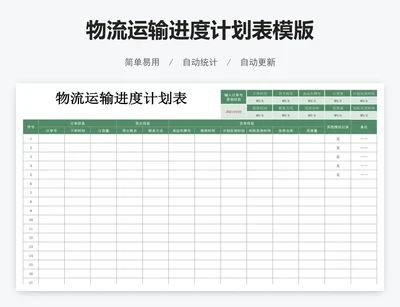 物流运输进度计划表模版