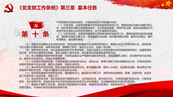 中国共产党支部工作条例学习解读党课PPT