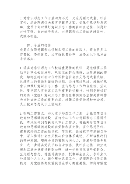 审计局党组意识形态工作开展情况汇报范文.docx