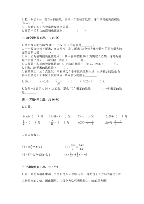 小学数学六年级下册期末测试卷含答案（综合题）.docx