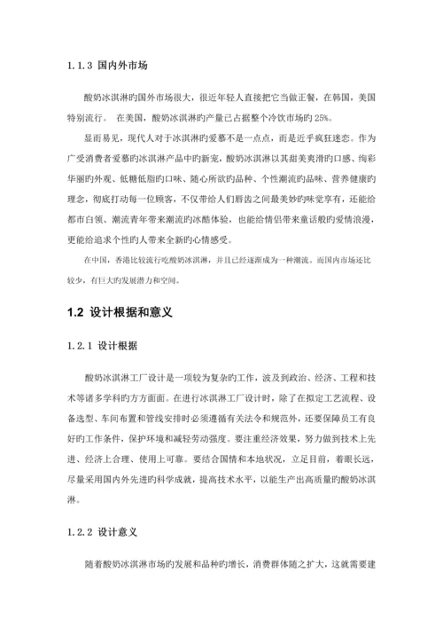 年产1200吨酸奶冰淇淋工厂标准设计.docx