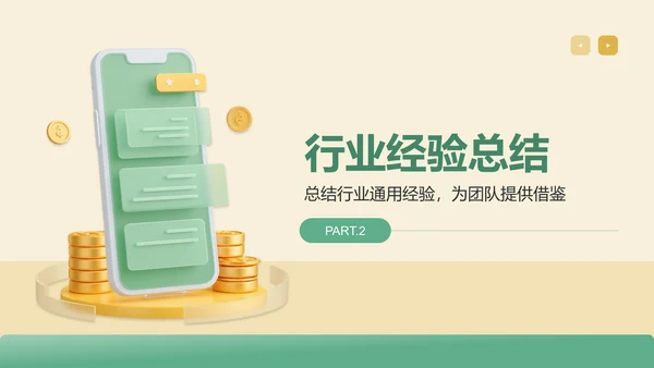 绿色3D风业务复盘报告PPT模板