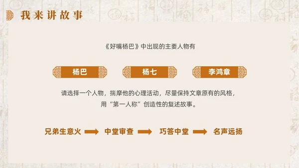 黄色简约中式风俗世奇人课件