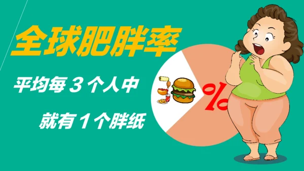 肥胖减肥纯动画通用PPT模板