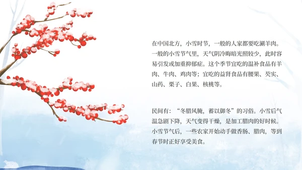 小清新卡通蓝色雪人节气介绍PPT模板