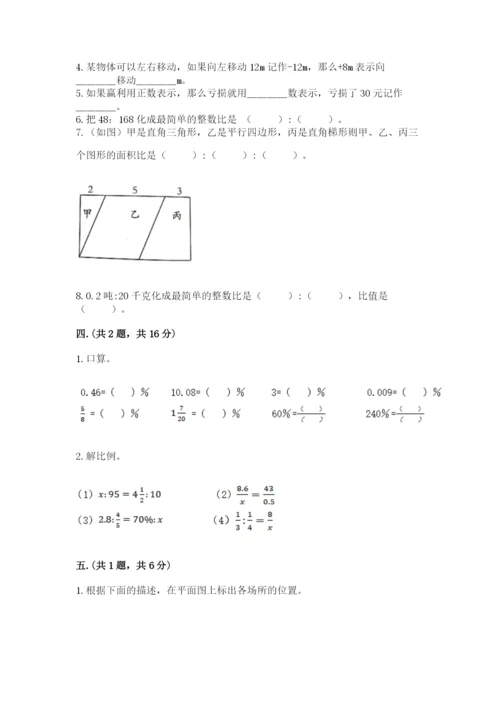 小学六年级下册数学摸底考试题含完整答案（网校专用）.docx