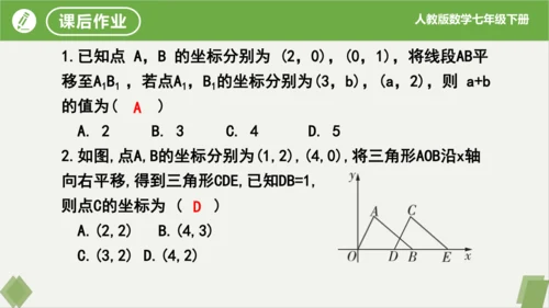 7.2.2用坐标表示平移（同步课件）-七年级数学下册同步精品课堂（人教版）