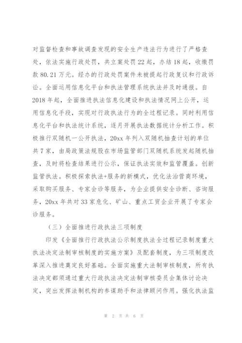 应急管理局依法治县改革工作总结.docx