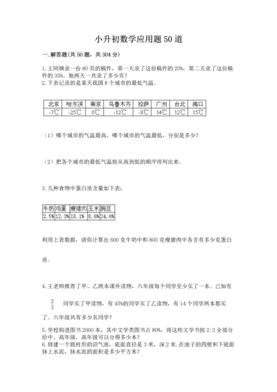 小升初数学应用题50道含完整答案【各地真题】.docx