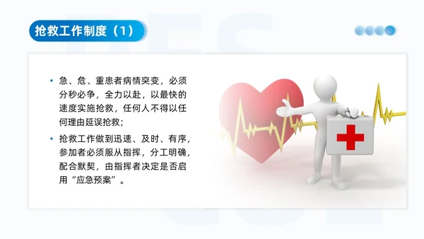 蓝色系商务简约争分夺秒全力以赴救死扶伤抢救工作制度培训课件安全教育