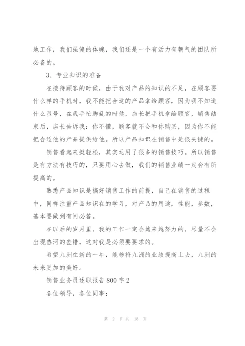 销售业务员述职报告800字五篇.docx