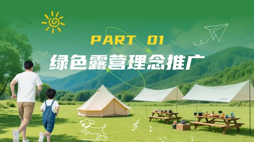 绿色创意户外露营活动策划方案汇报PPT模板