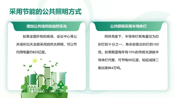 绿色大气学院风节能减排和节能环保PPT课件节能宣传周