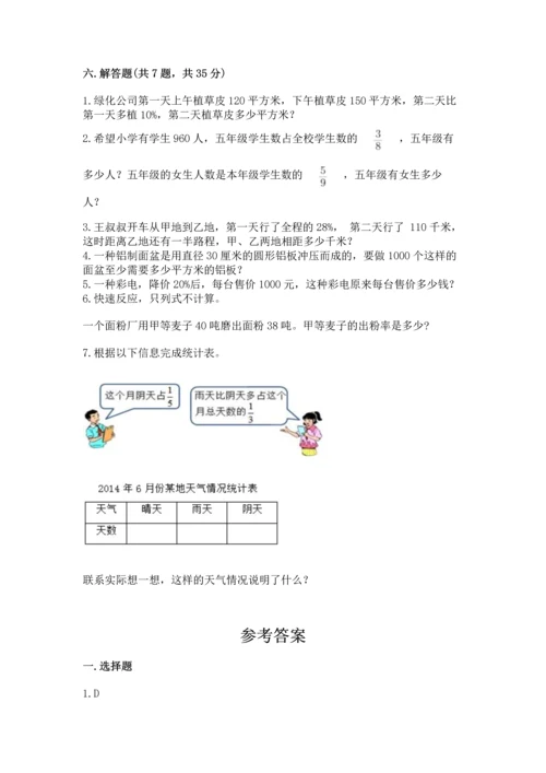 人教版六年级上册数学期末测试卷【研优卷】.docx