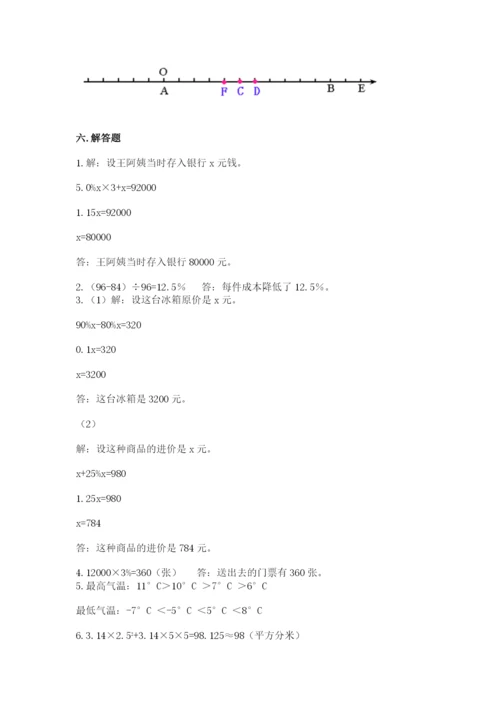 黄冈市黄州区六年级下册数学期末测试卷附答案.docx