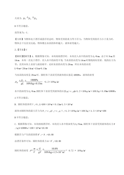 强化训练重庆市兴龙湖中学物理八年级下册期末考试专题训练试题（含详解）.docx