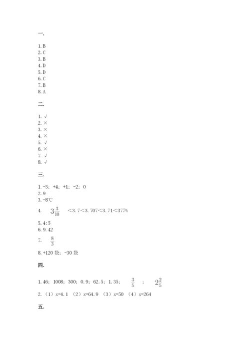苏教版六年级数学下学期期末测试题附答案（巩固）.docx