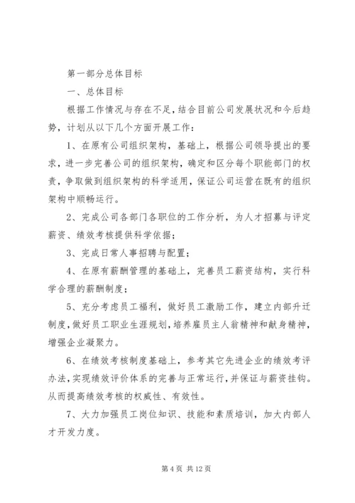 篇一：人力资源部XX年工作计划 (4).docx