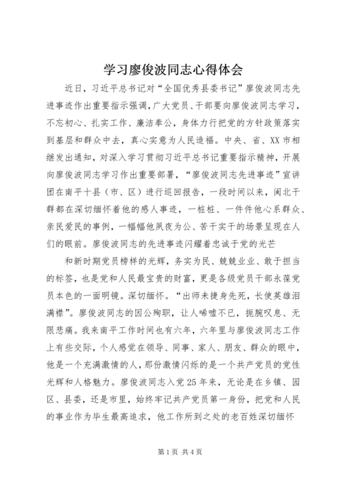 学习廖俊波同志心得体会.docx