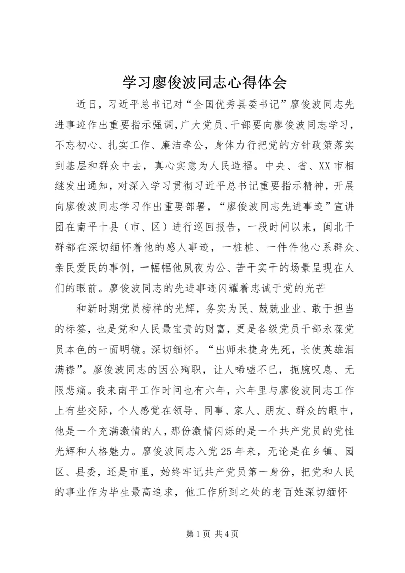 学习廖俊波同志心得体会.docx